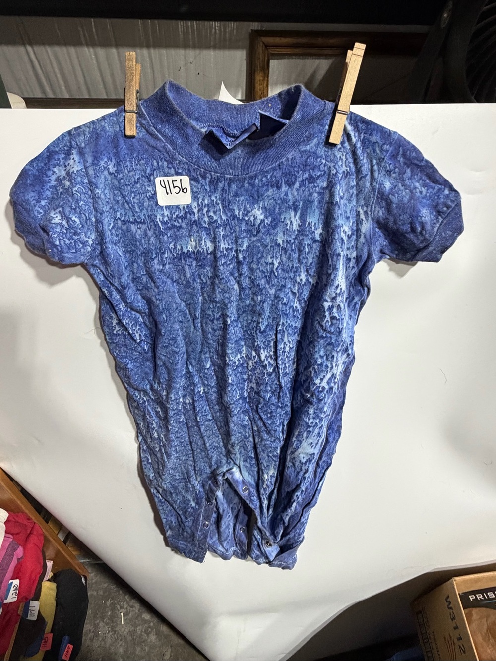 #4156-Gitano Blue Tie-Dye Short Sleeve One-Piece Bodysuit